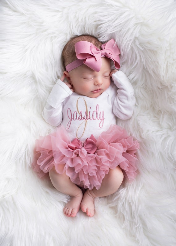 Baby Girl Gift Baby Girl Clothes Baby Girl Coming Home Outfit Baby Girl  Personalized Gift Newborn Girl Clothes Baby Shower Gift 