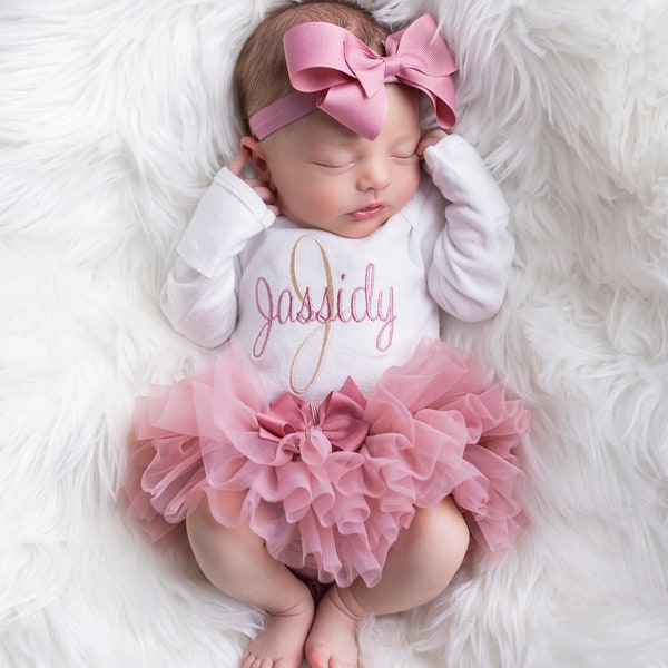Baby Girl Gift Baby Girl Clothes Baby Girl Coming Home Outfit  Baby Girl Personalized Gift Newborn Girl Clothes Baby Shower Gift