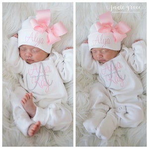 Baby Girl Coming Home Outfit Baby Girl Clothes Newborn Girl Coming Home Outfit Baby Girl Romper Newborn Girl Clothes Baby Girl Gift image 2