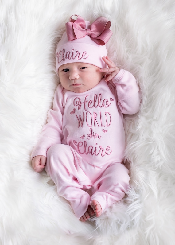 Baby Girl Clothes Baby Girl Coming Home Outfit Baby Girl Gift Personalized  Baby Girl Outfit Baby Girl Personalized Baby Girl Gift 