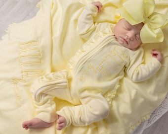 Baby Girl Outfits Baby Girl Coming Home Outfit Gift for Baby Girl Newborn Girl Outfit Baby Shower Gift , Hospital Outfit , Newborn Headband