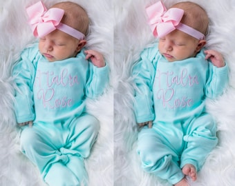 Baby Girl Coming Home Outfit, Baby Girl Clothes, Baby Girl Outfit, Newborn Girl Outfit, Baby Shower Gift, Personalized Baby Gift