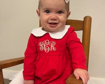 Girls Christmas Dress Monogrammed Christmas Dress Infants Christmas Dress Girls Holiday Dress Monogrammed Dress