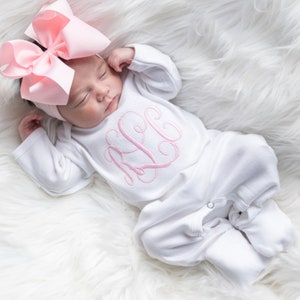 Baby Girl Coming Home Outfit Baby Girl Clothes Personalized Baby Girl Gift Personalized Baby Girl Outfit Newborn Girl Clothes Newborn Hat