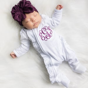 Newborn Girl Clothes Newborn Girl Coming Home Outfit Personalized Baby Girl Gift Baby Shower Gift Baby Girl Clothes Monogrammed Outfit