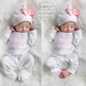 Newborn Girl Coming Home Outfit Newborn Girl Clothes Personalized Baby Girl Gift Personalized Baby Girl Outfit  Baby Girl Sleeper