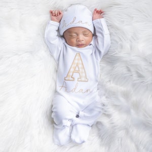 Newborn Boy Clothes Newborn Boy Coming Home Outfit Baby Boy Gift Newborn Boy Outfit Monogrammed Baby Boy Outfit Newborn Hat Newborn Gift