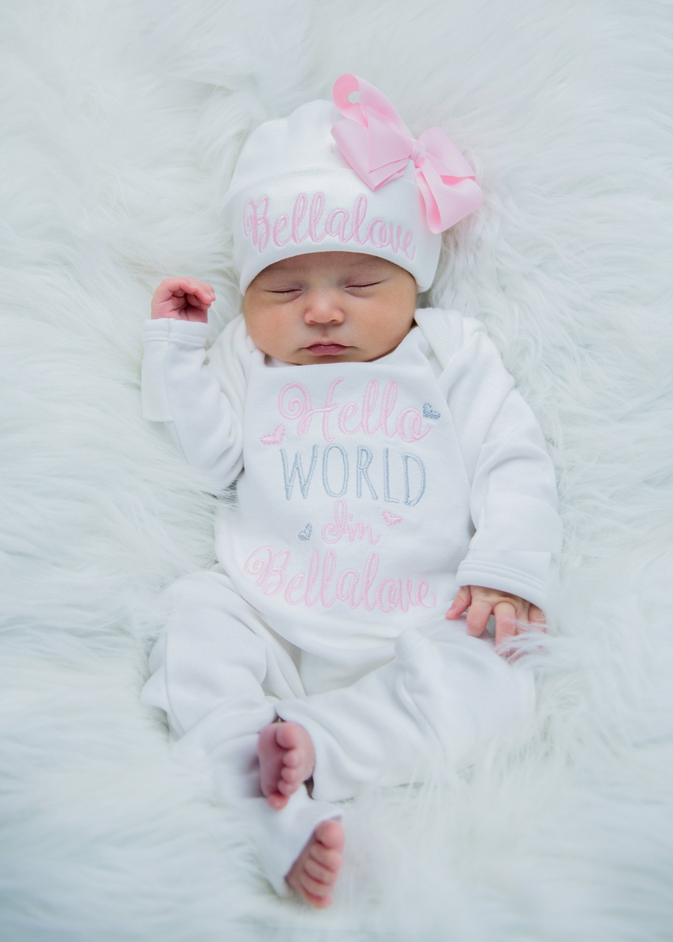 Baby Girl Gift Baby Girl Clothes Baby Girl Coming Home Outfit Baby Girl  Personalized Gift Newborn Girl Clothes Baby Shower Gift 