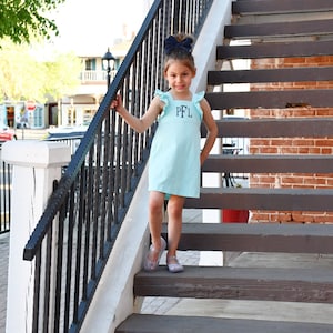 Girls Dress, Monogrammed Dress, Toddler Dress, Baby Dress, Monogrammed Summer Outfit, Monogrammed Toddler Dress, Baby Girl Clothing