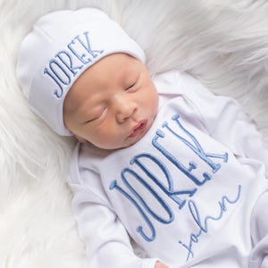 Baby Boy Gift , Baby Boy Clothes Coming Home Outfit Baby Boy Clothes, Outfit with Name Newborn Clothes Hospital Outfit