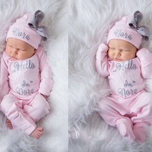 Baby Girl Coming Home Outfit Baby Girl Clothes Newborn Girl Outfit Baby Girl Gift Personalized Baby Girl Clothes Baby Girl Sleeper