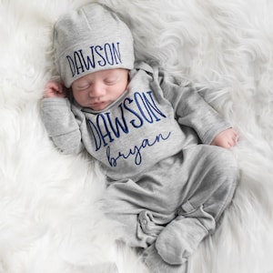 Gift For Baby Boy Baby Boy Coming Home Outfit Baby Boy Clothes Newborn Boy Outfit Newborn Hat Custom Baby Boy Outfit  Custom Baby Boy Outfit