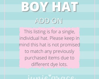 Boy Hat add on for existing order