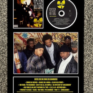 Wu-Tang Clan  | Enter The Wu-Tang : 36 Chambers | Retro Mounted CD Wall Display | Frame Not Included |