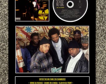 Wu-Tang Clan  | Enter The Wu-Tang : 36 Chambers | Retro Mounted CD Wall Display | Frame Not Included |
