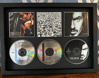 George Michael | Faith | Listen Without Predjudice Vol 1 | Older | Retro Triple CD Wall Display | Frame Not Included |