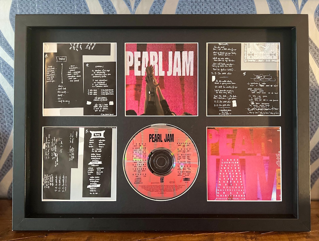 Jam Cd R Pearl Jam | Ten | Retro Mounted CD Wall Display | Frame Not Included ...