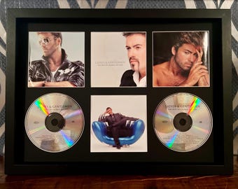 George Michael  | Ladies & Gentlemen | Double Retro Mounted CD Wall Display | Frame Not Included |