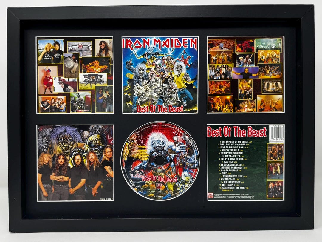 店頭販促用POPスタンド アイアン・メイデン ベスト・オブ・ザ・ビースト Iron Maiden | Best of the Beast | Retro Mounted CD Wall Display