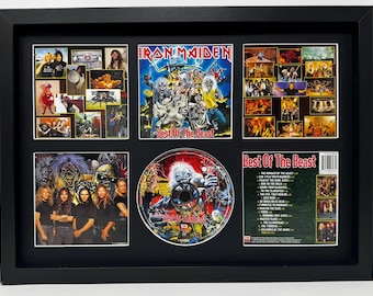 Iron Maiden | Het beste van het beest | Retro gemonteerde cd-wanddisplay | Lijst niet inbegrepen |