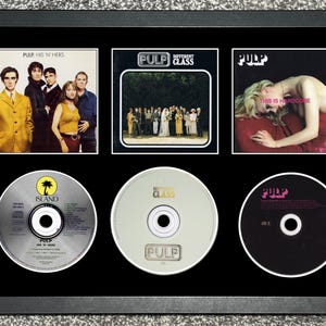 Pulp | His &#39;n&#39; Hers | Different Class | This Is Hardcore | Retro Triple CD Wall Display | Frame Not Included |