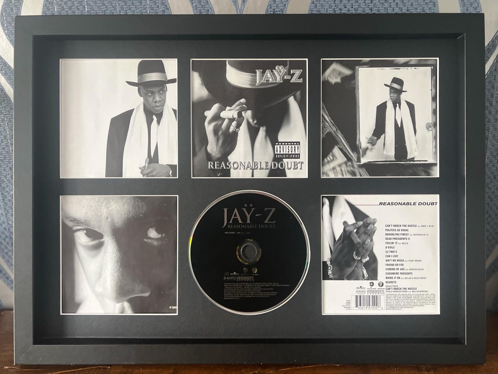 Jay Z | Reasonable Doubt | Retro Mounted CD Wall Display | Frame