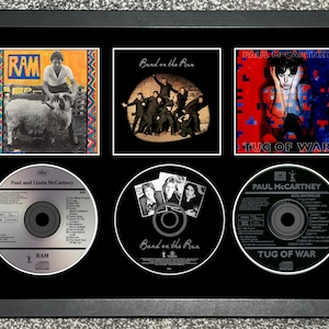 Paul McCartney | RAM | Band On The Run | Tug of War | Retro Triple CD Wall Display | Frame Not Included |