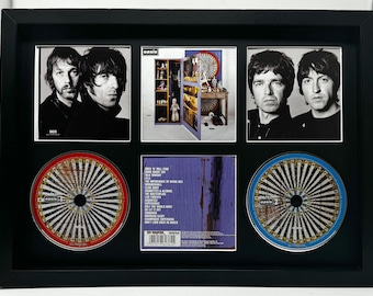 Oasis / Stop The Clocks / Exhibidor de pared doble para CD estilo retro / Marco no incluido /