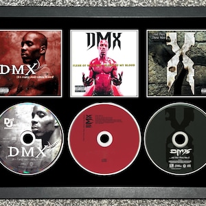 DMX | It&#39;s Dark & Hell Is Hot | Flesh Of My Flesh Blood Of My Blood | Then There Was X | Retro Triple CD Wall Display | Frame Not Included |