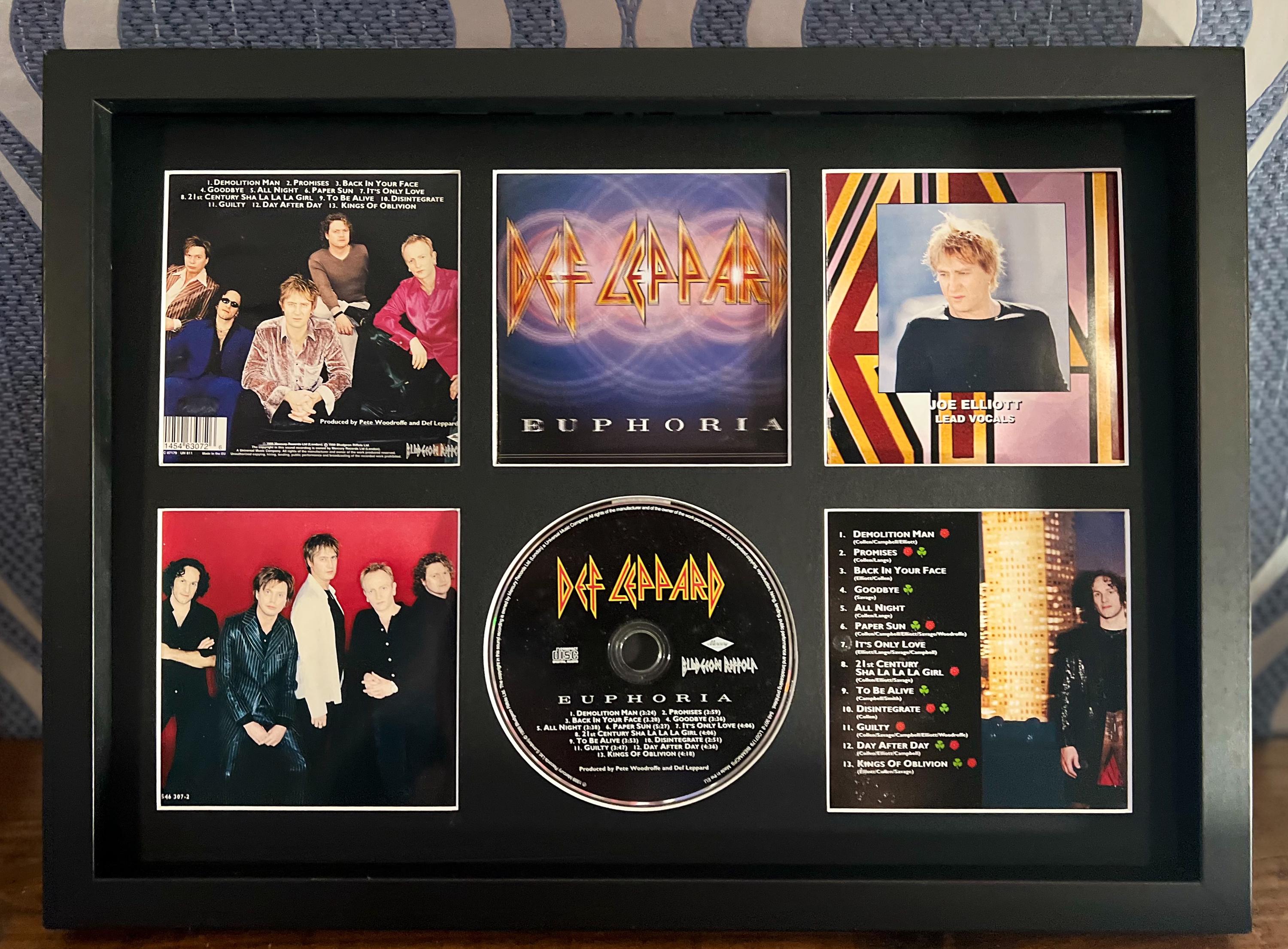 Def Leppard | Euphoria | Retro Mounted CD Wall Display | Frame Not