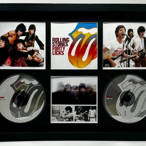 The Rolling Stones | Forty Licks | Retro Double Mounted CD Wall Display | Frame Not Included |