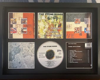 The Stone Roses / Turns Into Stone / Espositore da parete per CD in stile retrò / Cornice non inclusa /