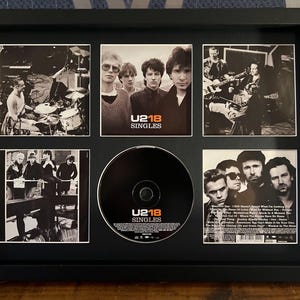U2 | 18 Singles | Retro Mounted CD Wall Display | Frame Not Included |
