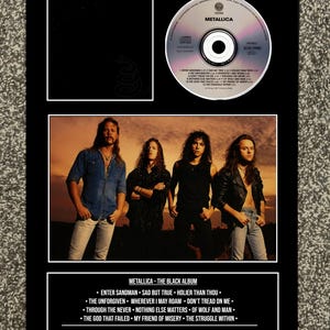 Metallica | Metallica (The Black Album) | Retro Mounted CD Wall Display | Frame Not Included |