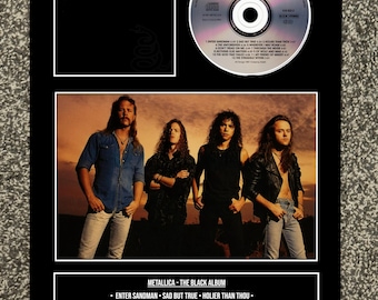 Metallica | Metallica (The Black Album) | Retro Mounted CD Wall Display | Frame Not Included |