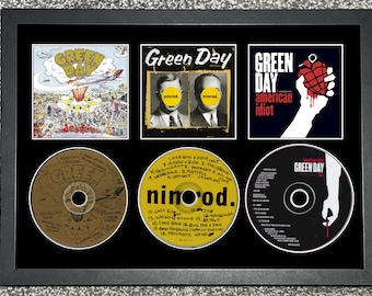 Green Day | Dookie | American Idiot | Nimrod | Retro Triple CD Wall Display | Frame Not Included |