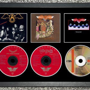 Aerosmith | Get Your Wings | Toys In The Attic | Rocks | Retro Triple CD Wall Display | Frame Not Included |