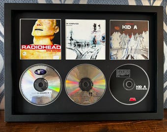 Radiohead | The Bends | Ok Computer | Kid A | Retro Triple CD Wall Display | Frame Not Included |