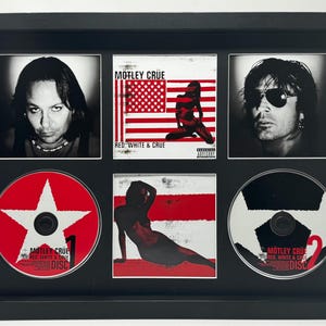 Motley Crue | Red, White & Crue | Retro Double Mounted CD Wall Display | Frame Not Included |