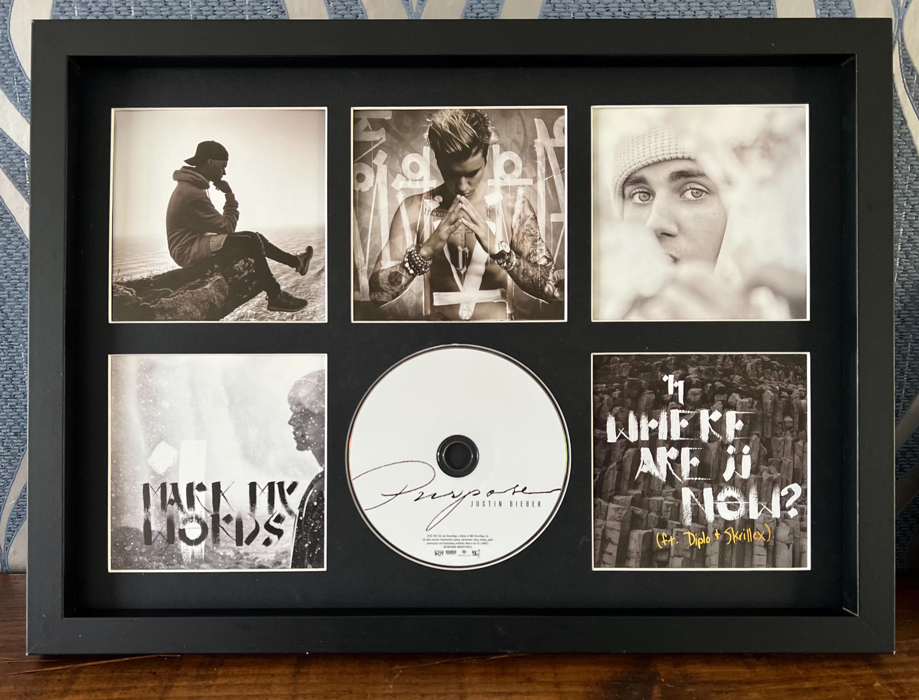 Justin Bieber | Purpose | Retro Mounted CD Wall Display | Frame