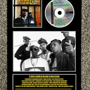 Public Enemy | It Takes A Nation Of Millions To Hold Us Back | Retro Mounted CD Wall Display | Frame Not Included |