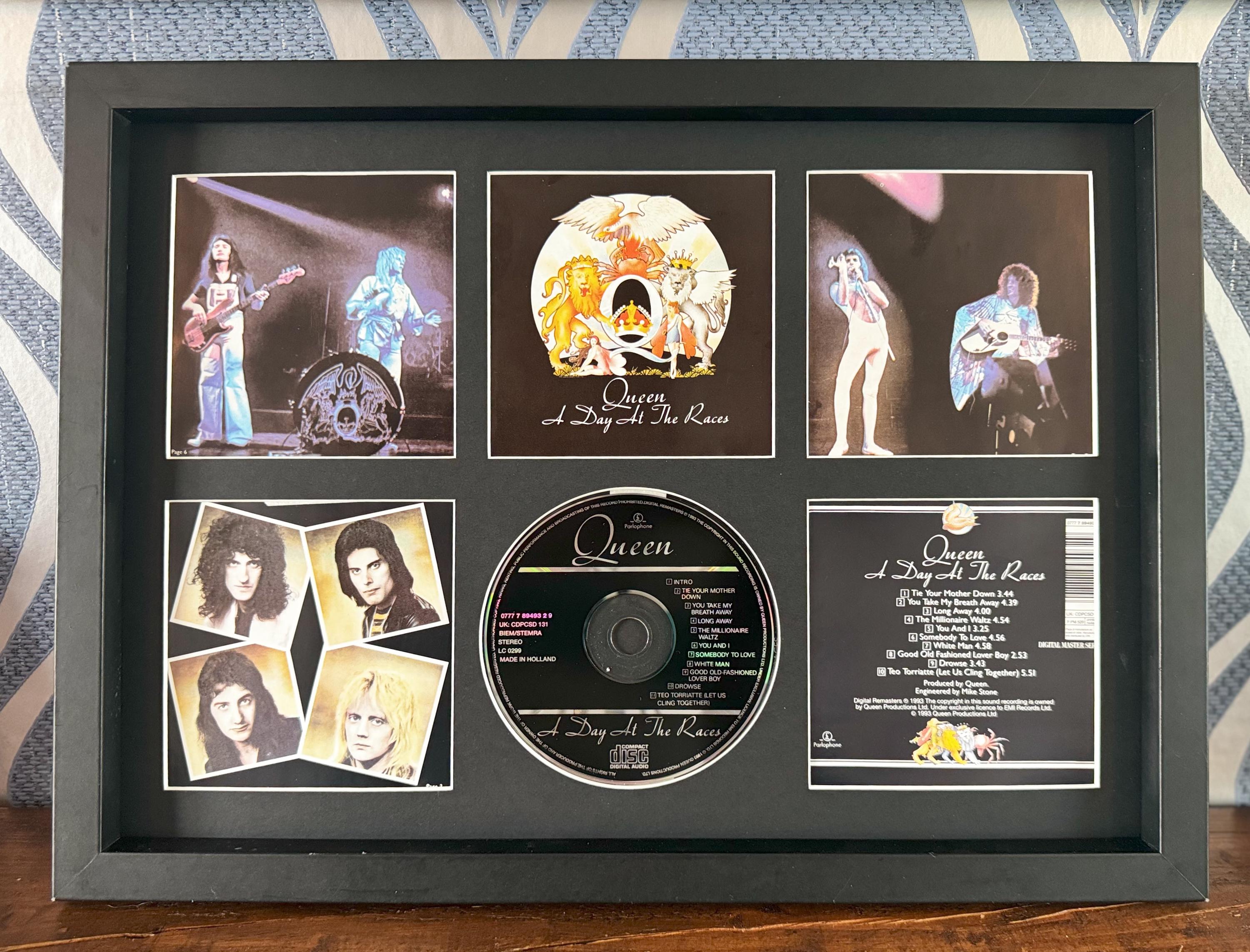 Queen | A Day at the Races | Retro Mounted CD Wall Display | Frame