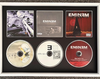 Eminem | The Slim Shady LP | The Marshall Mathers LP | Eminem Show | Retro Triple CD Wall Display | Frame Not Included |