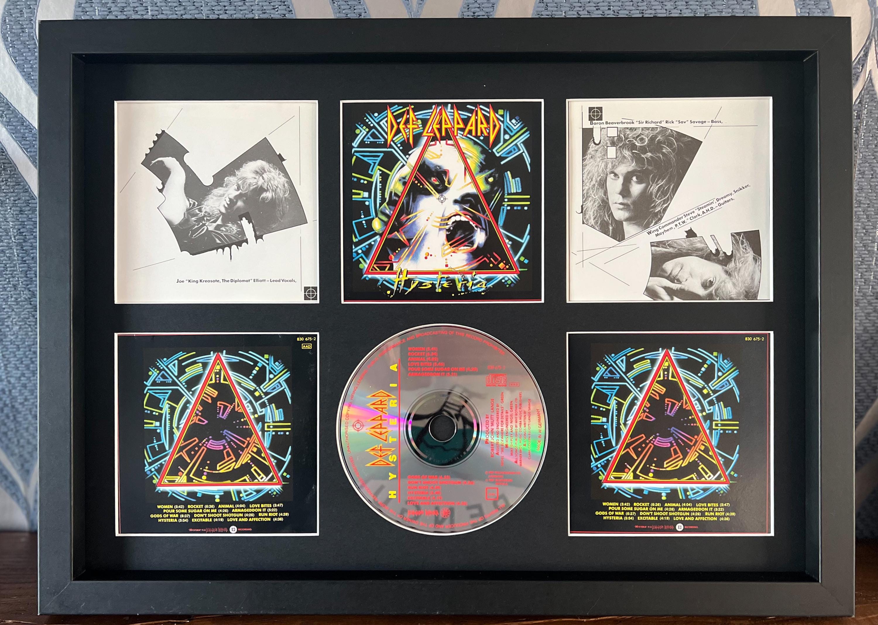 Def Leppard | Hysteria | Retro Mounted CD Wall Display | Frame Not
