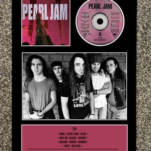 Pearl Jam / Ten / Espositore da parete per CD retrò / Cornice non inclusa /