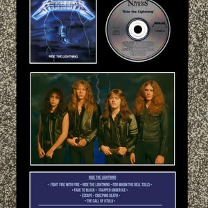Metallica | Ride The Lightning | Retro Mounted CD Wall Display | Frame Not Included |