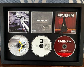 Eminem | The Slim Shady LP | The Marshall Mathers LP | Eminem Show | Retro Triple CD Wall Display | Frame Not Included |