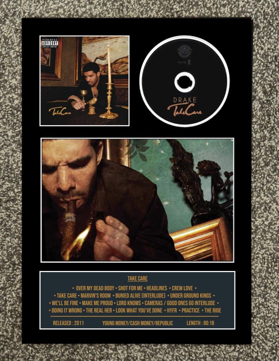 Drake | Take Care | Retro Mounted CD Wall Display | Frame Not