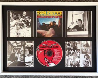 Tom Petty & The Heartbreakers | Greatest Hits | Retro Mounted CD Wall Display | Frame Not Included |