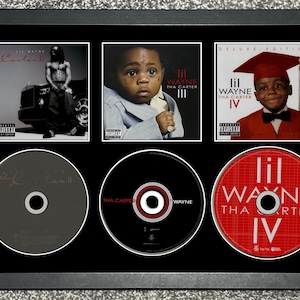Lil Wayne | Tha Carter II | The Carter III | The Carter Iv | Retro Triple CD Wall Display | Frame Not Included |